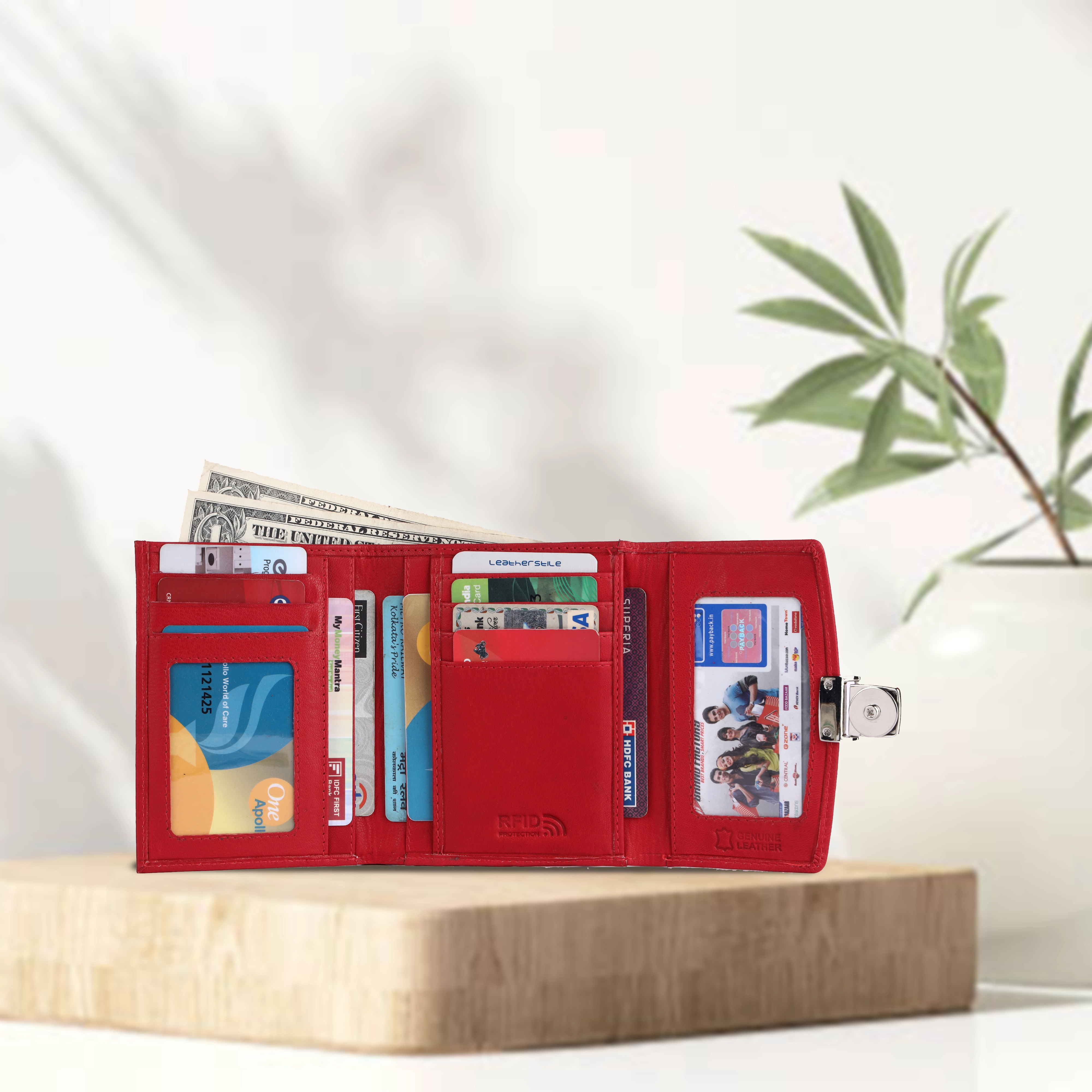 Women's Leather Wallet (Red)